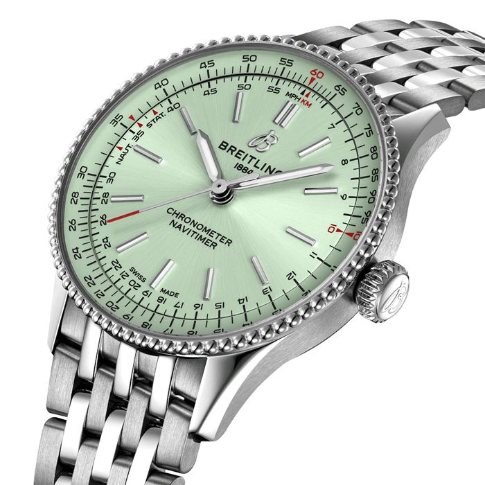 Breitling Navitimer 36mm dameur Grøn A17327361L1A1 - Billede 3