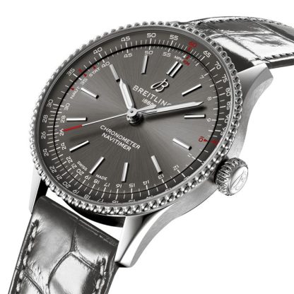 Breitling Navitimer 36mm dameur grå alligator A17327381B1P1 - Billede 3