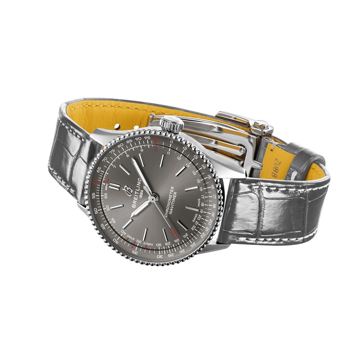 Breitling Navitimer 36mm dameur grå alligator A17327381B1P1 - Billede 4