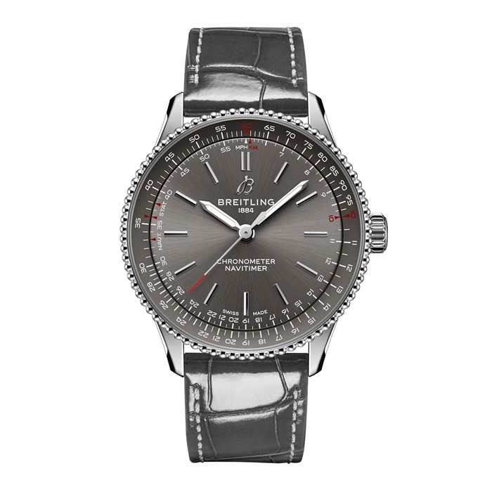 Breitling Navitimer 36mm dameur grå alligator A17327381B1P1