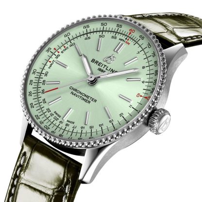 Breitling Navitimer 36mm dameur grøn alligator A17327361L1P1 - Billede 3