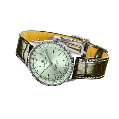 Breitling Navitimer 36mm dameur grøn alligator A17327361L1P1 - Billede 4
