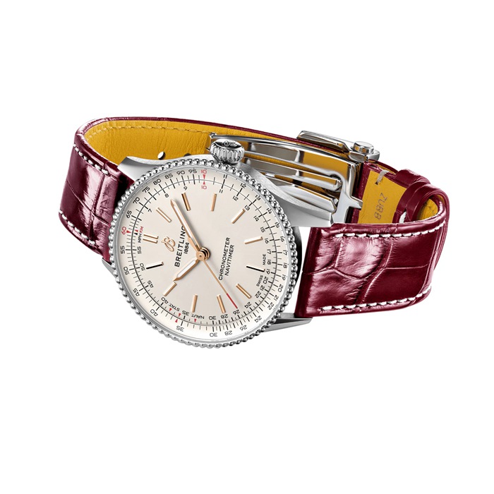 Breitling Navitimer 36mm dameur sølv alligator A17327211G1P1 - Billede 4