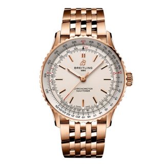 Breitling Navitimer Automatic 41mm herreur sølv 18k rødguld R17329F41G1R1
