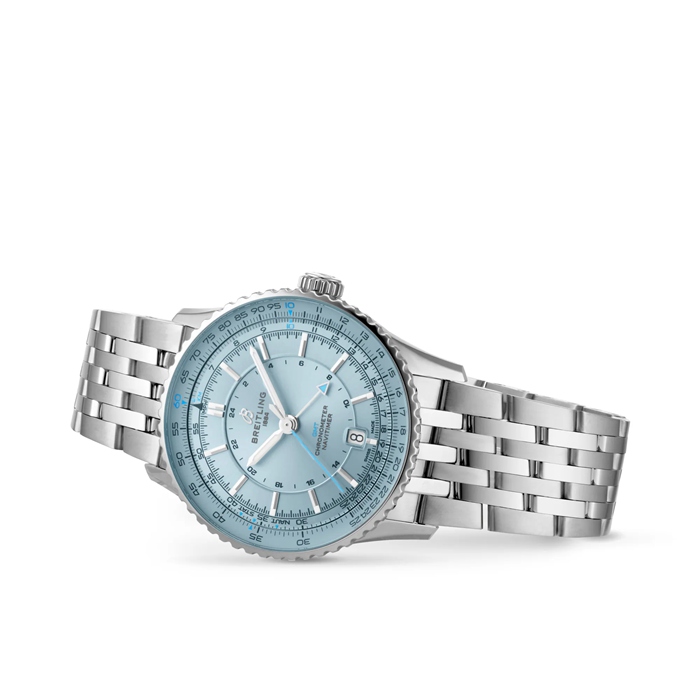Breitling Navitimer Automatic GMT 41mm herreur lyseblå rustfrit stål A32310171C1A1 - Billede 3