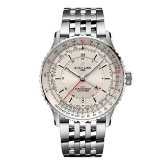 Breitling Navitimer Automatic GMT 41mm herreur sølv rustfrit stål A32310211G1A1