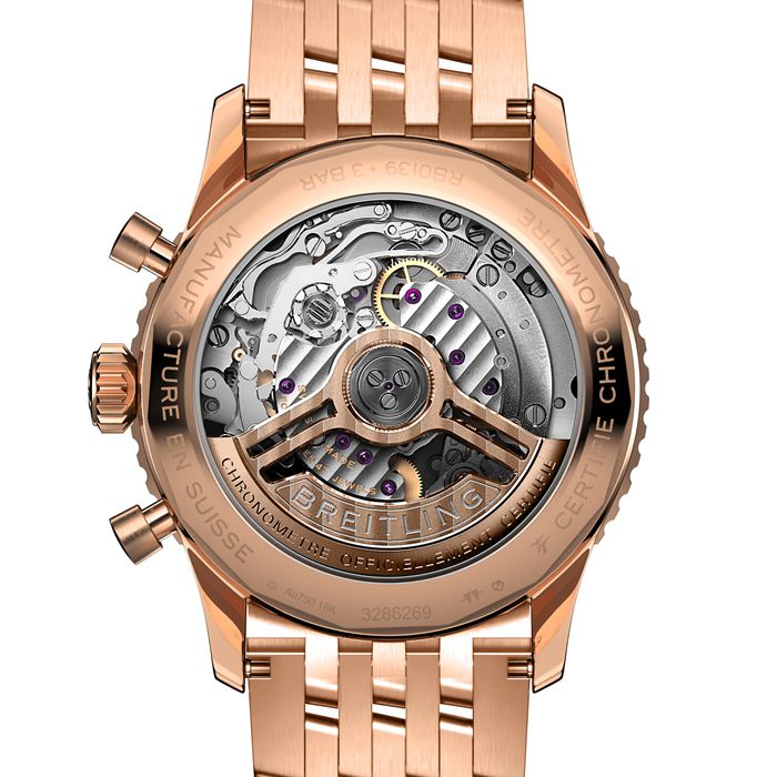 Breitling Navitimer B01 Chronograph 41 18k Red Gold Watch RB0139211G1R1 - Billede 4