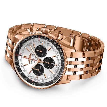 Breitling Navitimer B01 Chronograph 46 18k Red Gold Watch RB0137241G1R1 - Billede 3
