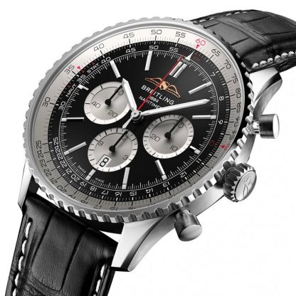 Breitling Navitimer B01 Chronograph 46 rustfrit stål læderrem ur AB0137211B1P1 - Billede 2