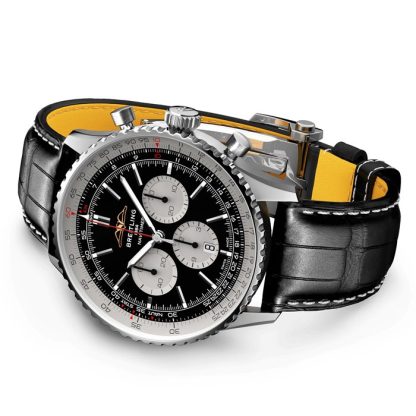 Breitling Navitimer B01 Chronograph 46 rustfrit stål læderrem ur AB0137211B1P1 - Billede 3
