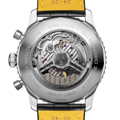 Breitling Navitimer B01 Chronograph 46 rustfrit stål læderrem ur AB0137211B1P1 - Billede 4