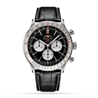 Breitling Navitimer B01 Chronograph 46 rustfrit stål læderrem ur AB0137211B1P1