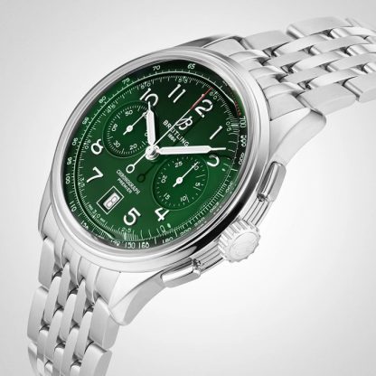 Breitling Premier B01 Chronograph 42mm herreur grønt rustfrit stål AB0145371L1A1 - Billede 5