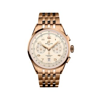 Breitling Premier B01 Chronograph 42mm herreur sølv 18 karat rosaguld RB0145371G1R1