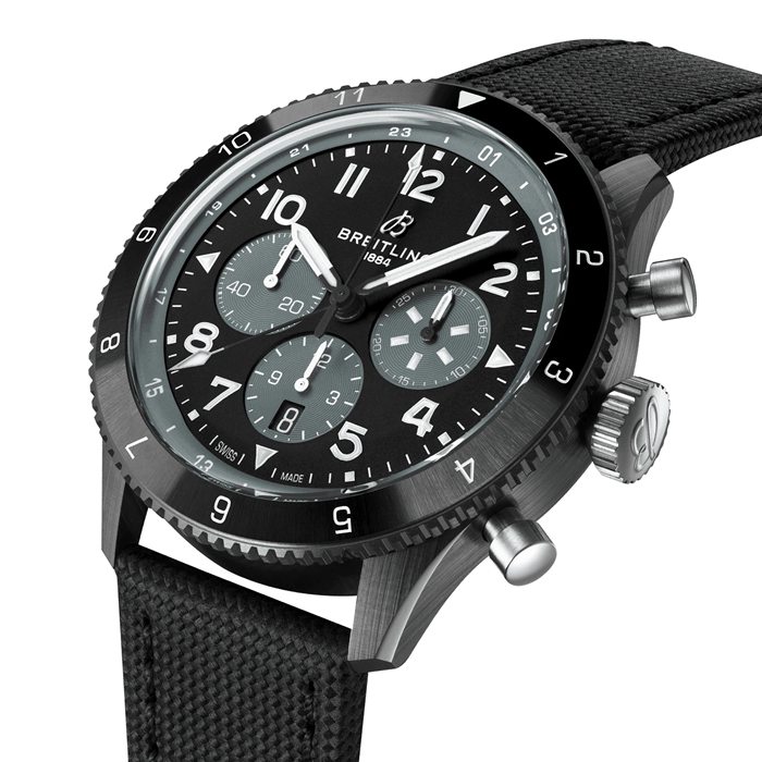 Breitling Super AVI B04 Chronograph GMT Mosquito Night Fighter 46mm herreur sort SB04451A1B1X1 - Billede 2