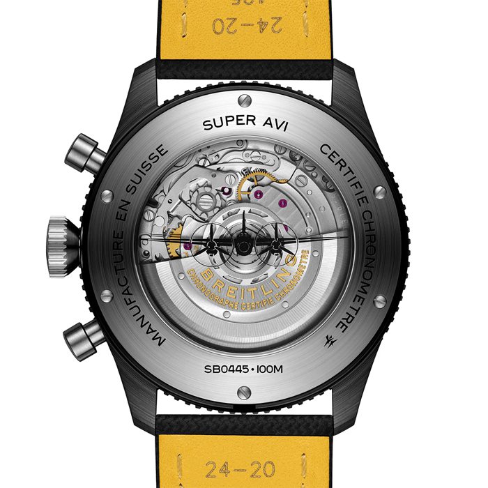 Breitling Super AVI B04 Chronograph GMT Mosquito Night Fighter 46mm herreur sort SB04451A1B1X1 - Billede 4