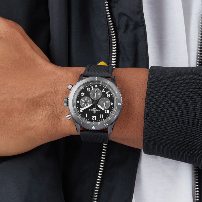 Breitling Super AVI B04 Chronograph GMT Mosquito Night Fighter 46mm herreur sort SB04451A1B1X1 - Billede 5