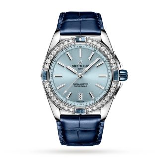 Breitling Super Chronomat Automatic 38 Blå læderremsur A17356531C1P1