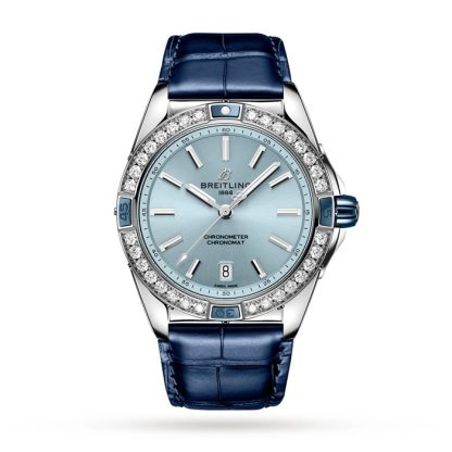 Breitling Super Chronomat Automatic 38 Blå læderremsur A17356531C1P1