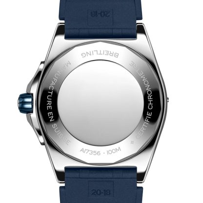 Breitling Super Chronomat Automatic 38 Blue Rubber Strap Watch A17356531C1S1 - Billede 2