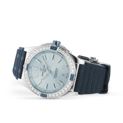 Breitling Super Chronomat Automatic 38 Blue Rubber Strap Watch A17356531C1S1 - Billede 3