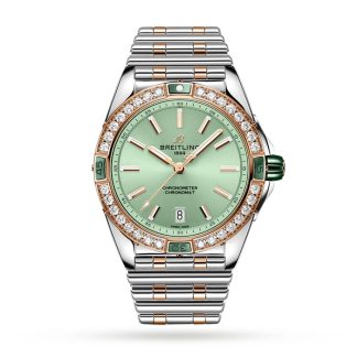 Breitling Super Chronomat Automatic 38 Green Stainless Steel & 18ct Rose Gold Watch U17356531L1U1