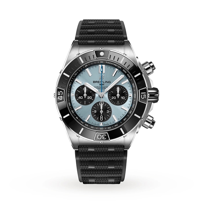 Breitling Super Chronomat B01 44 rustfrit stål og platin isblå ur PB0136251C1S1