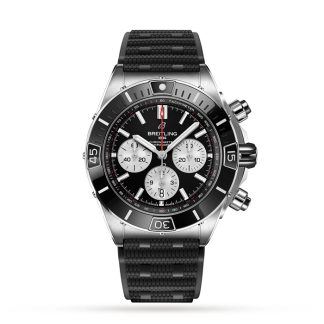 Breitling Super Chronomat B01 44 ur med gummirem i rustfrit stål AB0136251B1S1