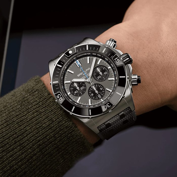 Breitling Super Chronomat B01 44mm herreur grå gummi EB0136251M1S1 - Billede 5