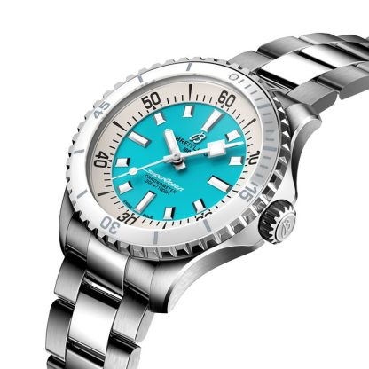 Breitling Superocean Automatic 36 Stainless Steel Turquoise Watch A17377211C1A1 - Billede 3