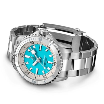 Breitling Superocean Automatic 36 Stainless Steel Turquoise Watch A17377211C1A1 - Billede 4