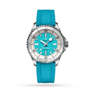 Breitling Superocean Automatic 36 rustfrit stål turkis gummiur A17377211C1S1