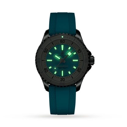 Breitling Superocean Automatic 36 rustfrit stål turkis gummiur A17377211C1S1 - Billede 5