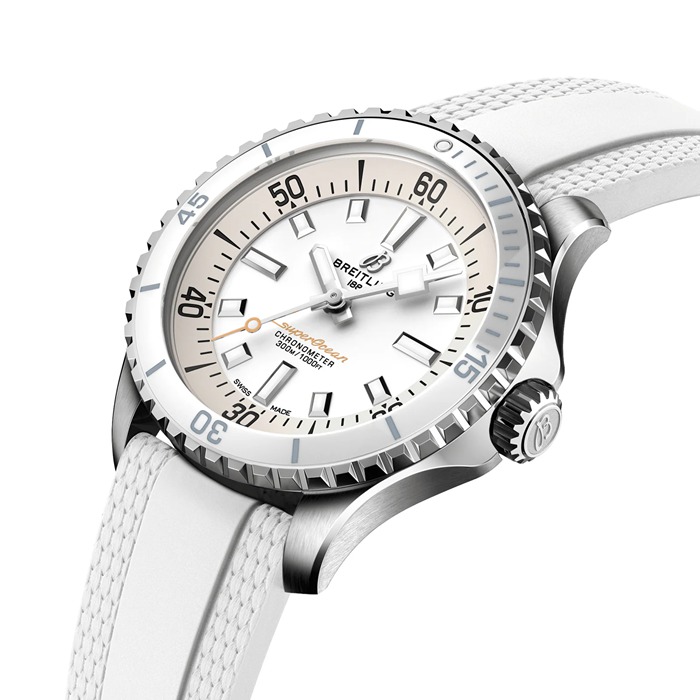 Breitling Superocean Automatic 36 ur med gummirem i rustfrit stål A17377211A1S1 - Billede 3