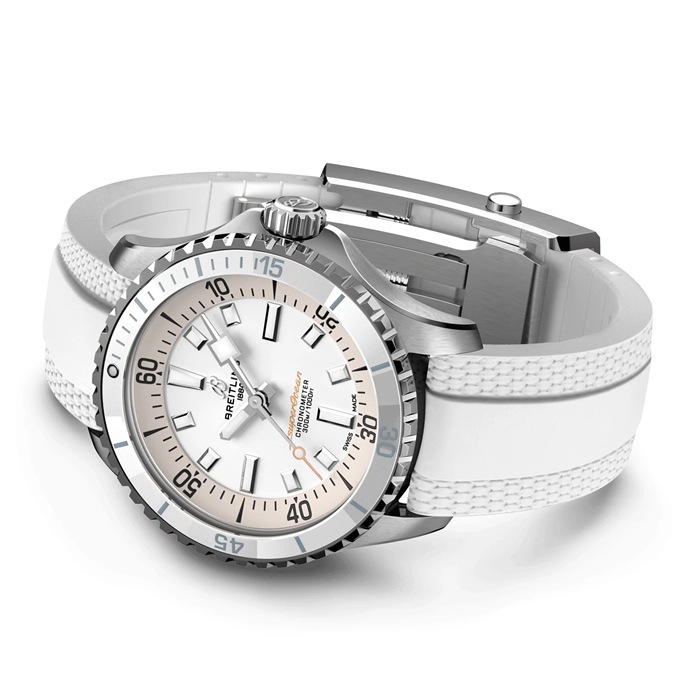 Breitling Superocean Automatic 36 ur med gummirem i rustfrit stål A17377211A1S1 - Billede 4