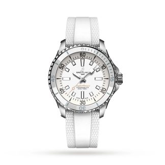 Breitling Superocean Automatic 36 ur med gummirem i rustfrit stål A17377211A1S1
