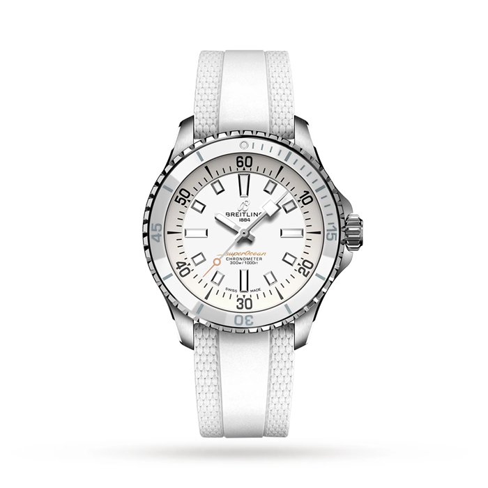 Breitling Superocean Automatic 36 ur med gummirem i rustfrit stål A17377211A1S1