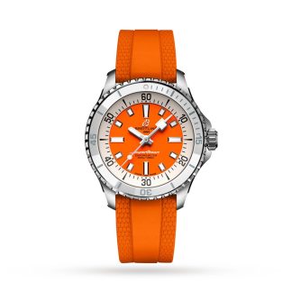 Breitling Superocean Automatic 36 ur med gummirem i rustfrit stål A17377211O1S1
