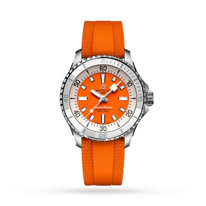 Breitling Superocean Automatic 36 ur med gummirem i rustfrit stål A17377211O1S1