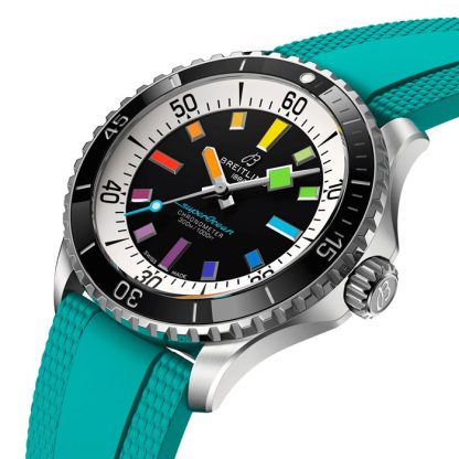 Breitling Superocean Automatic 42 mm herreur turkis gummi A17375211B2S2 - Billede 3