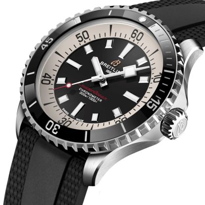 Breitling Superocean Automatic 42 ur med gummirem i rustfrit stål A17375211B1S1 - Billede 3