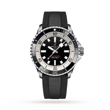 Breitling Superocean Automatic 42 ur med gummirem i rustfrit stål A17375211B1S1
