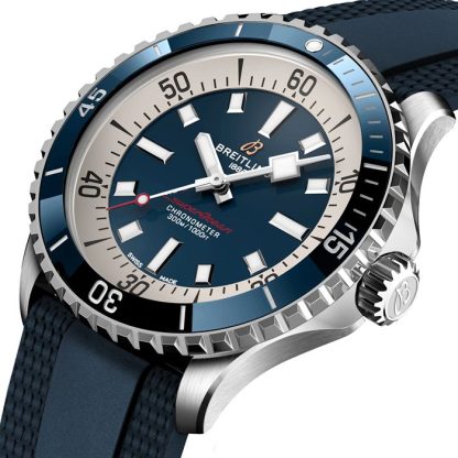 Breitling Superocean Automatic 42 ur med gummirem i rustfrit stål A17375E71C1S1 - Billede 3
