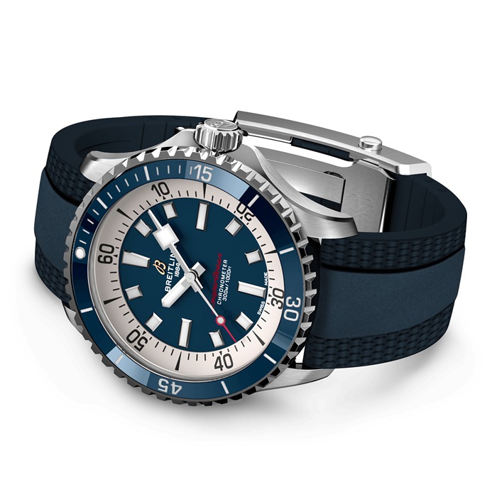 Breitling Superocean Automatic 42 ur med gummirem i rustfrit stål A17375E71C1S1 - Billede 4