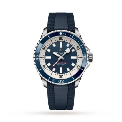 Breitling Superocean Automatic 42 ur med gummirem i rustfrit stål A17375E71C1S1
