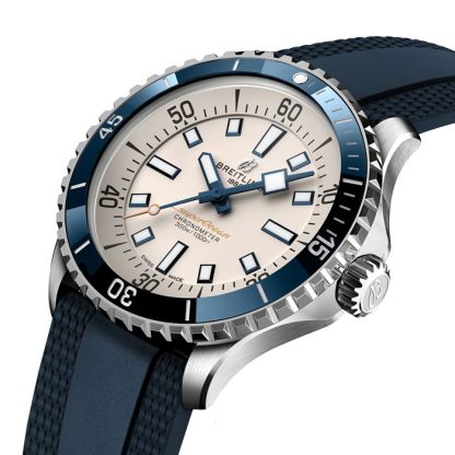 Breitling Superocean Automatic 42 ur med gummirem i rustfrit stål A17375E71G1S1 - Billede 3