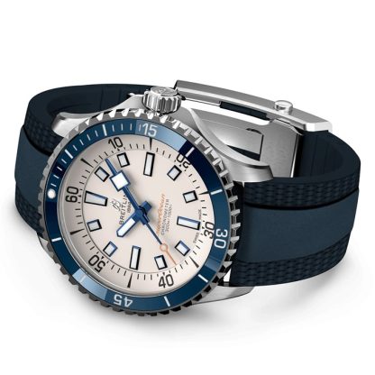 Breitling Superocean Automatic 42 ur med gummirem i rustfrit stål A17375E71G1S1 - Billede 4