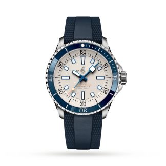 Breitling Superocean Automatic 42 ur med gummirem i rustfrit stål A17375E71G1S1