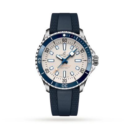 Breitling Superocean Automatic 42 ur med gummirem i rustfrit stål A17375E71G1S1