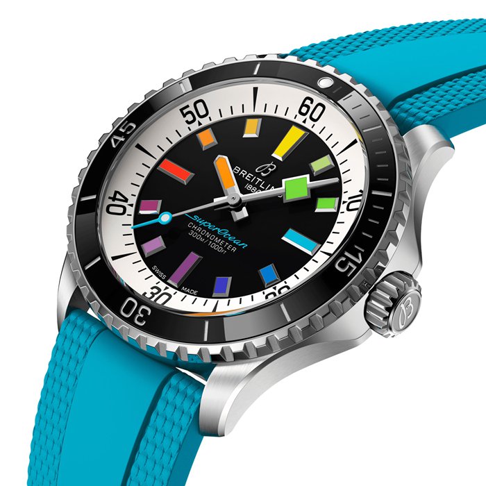 Breitling Superocean Automatic 42mm herreur blå gummi A17375211B2S1 - Billede 3